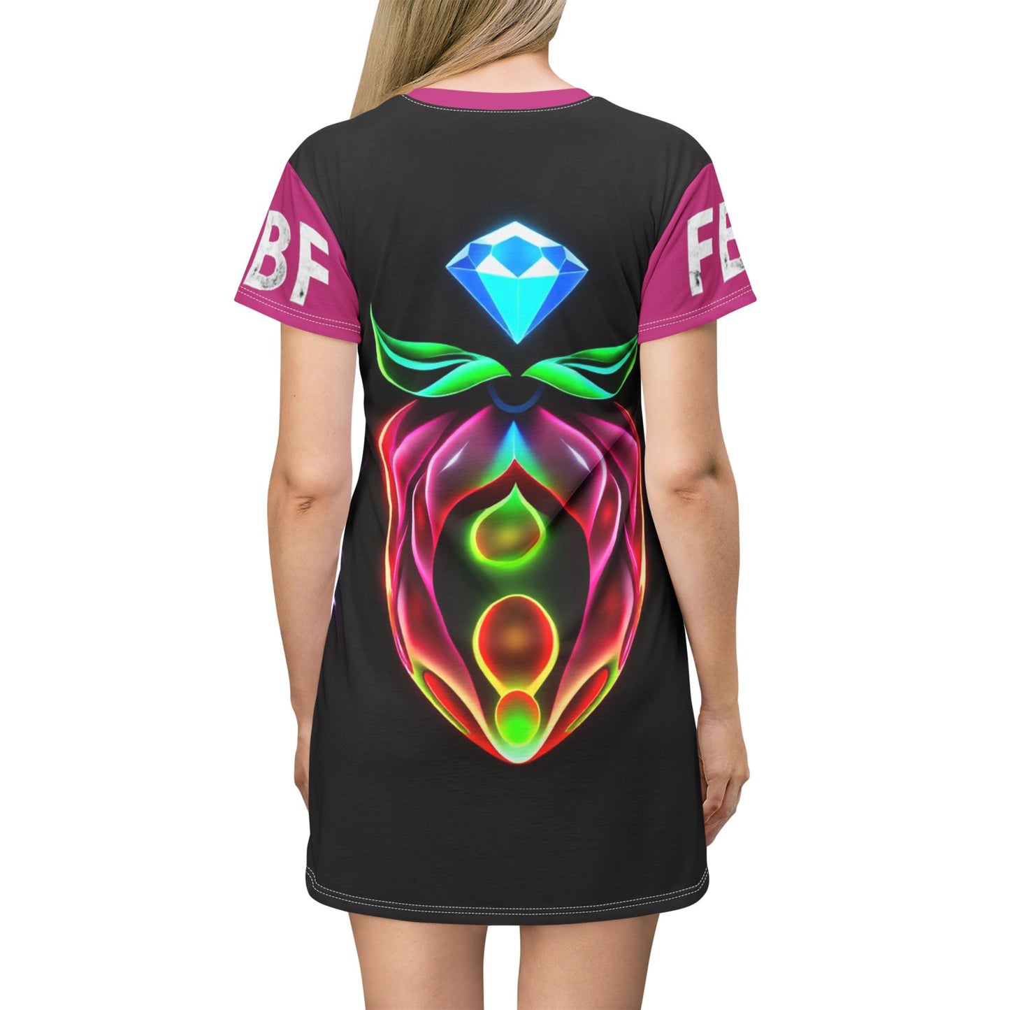 Vibrant Floral T-Shirt Dress, Casual Summer Outfit, Festival Wear, Gift for Her, Unique Art Dress, Everyday Fashion