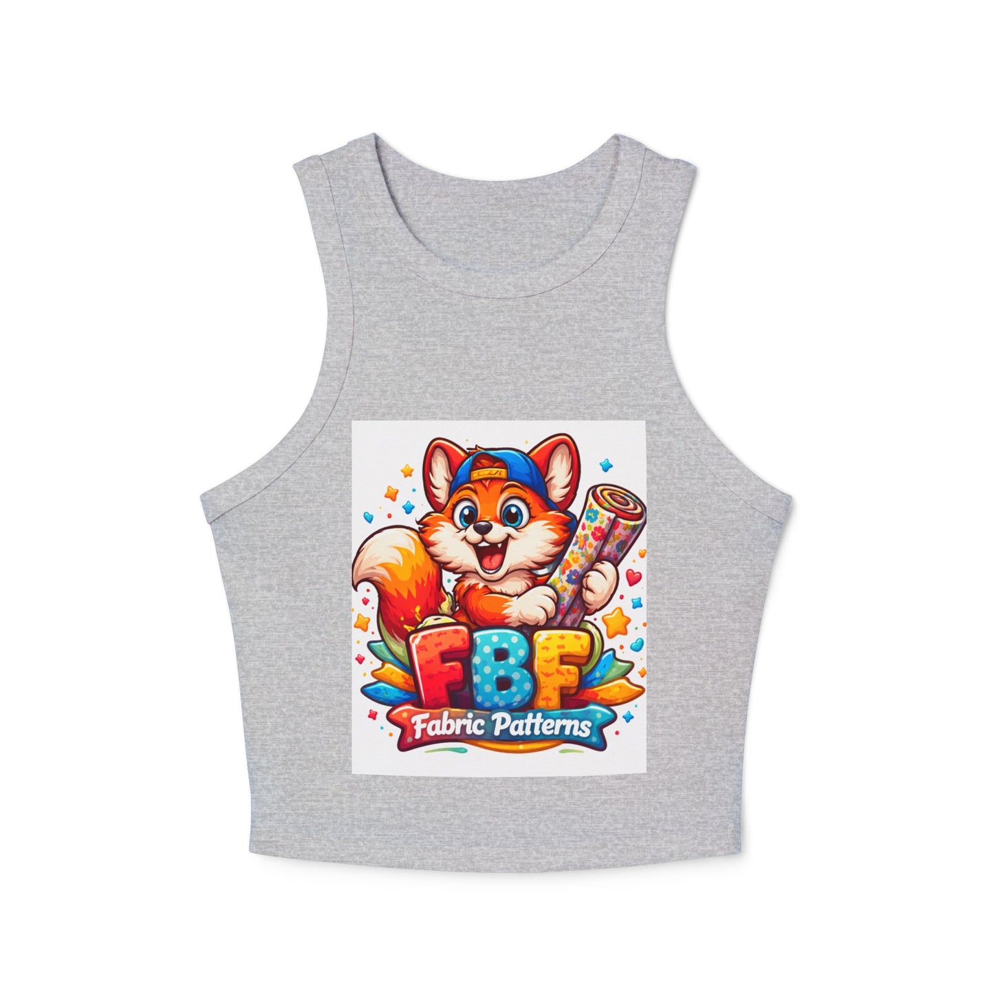 Fox Fabric Designer Tank — “Faith By Fall” Cute Cartoon Fox Racerback Tank Top