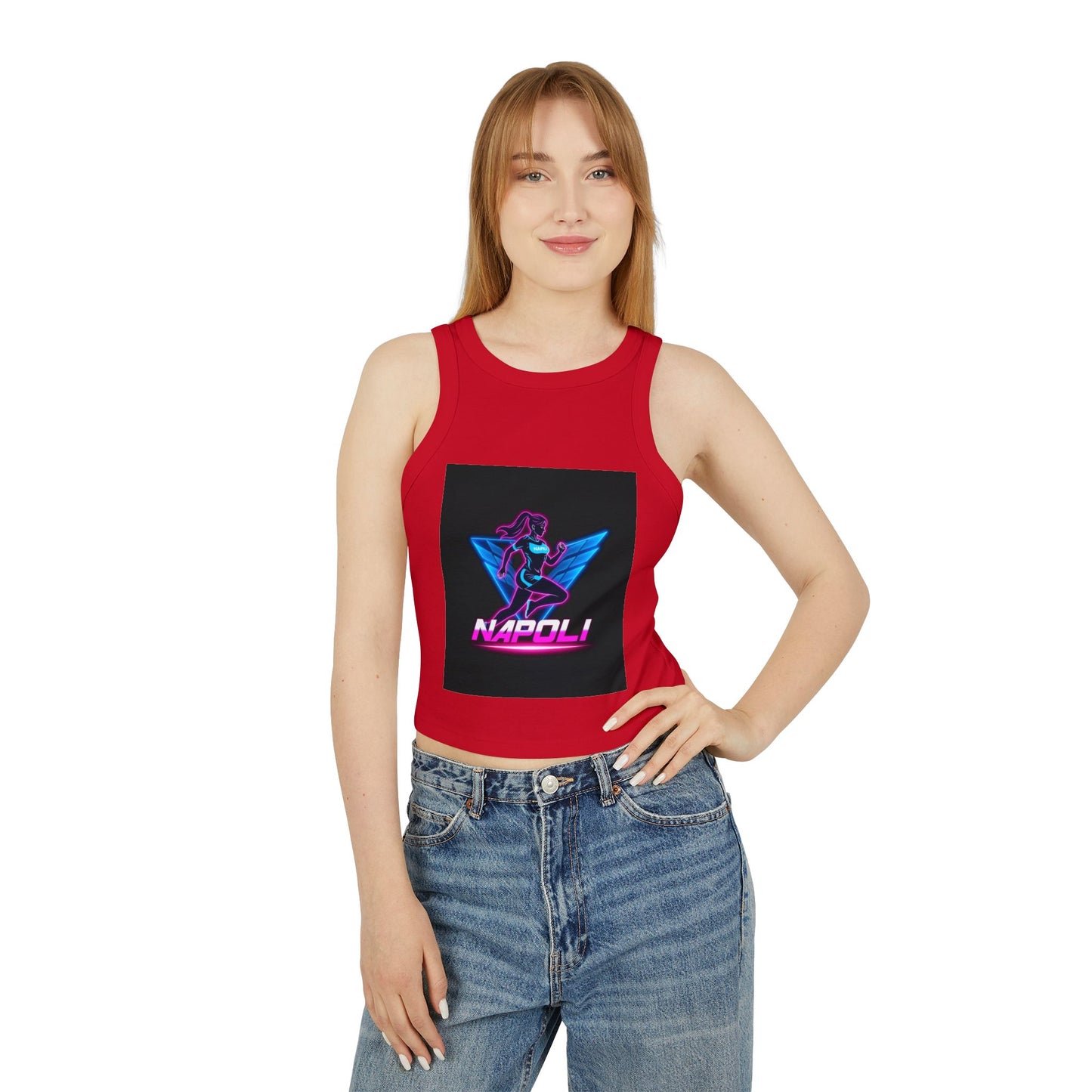 Vintage Napoli Racer Tank Top for Women, Trendy Summer Top, Athletic Wear, Casual Beach Outfit, Retro Graphic Competitive Apparel