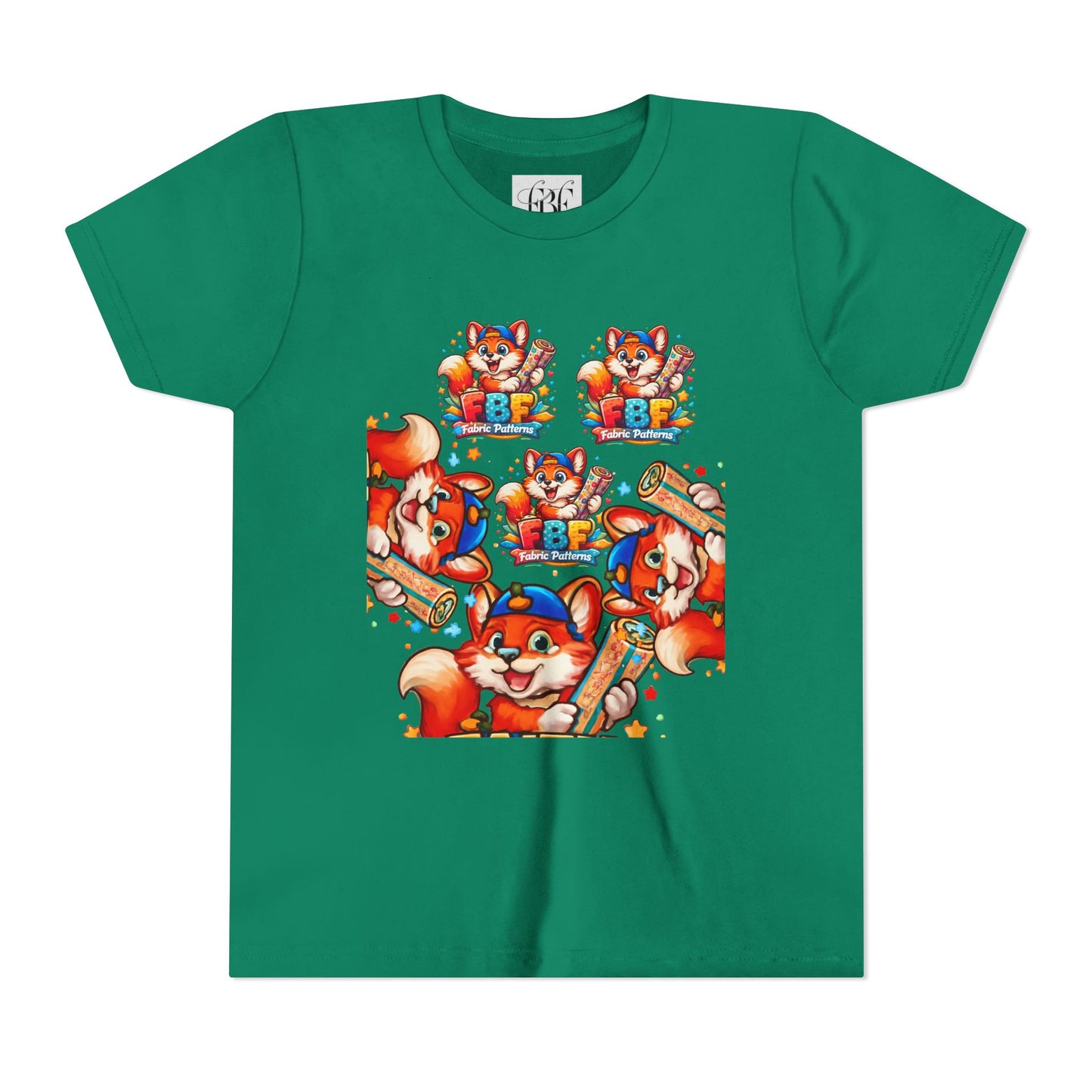 Youth Tee — Colorful Cartoon Fox 'FBF' Logo Kids Shirt