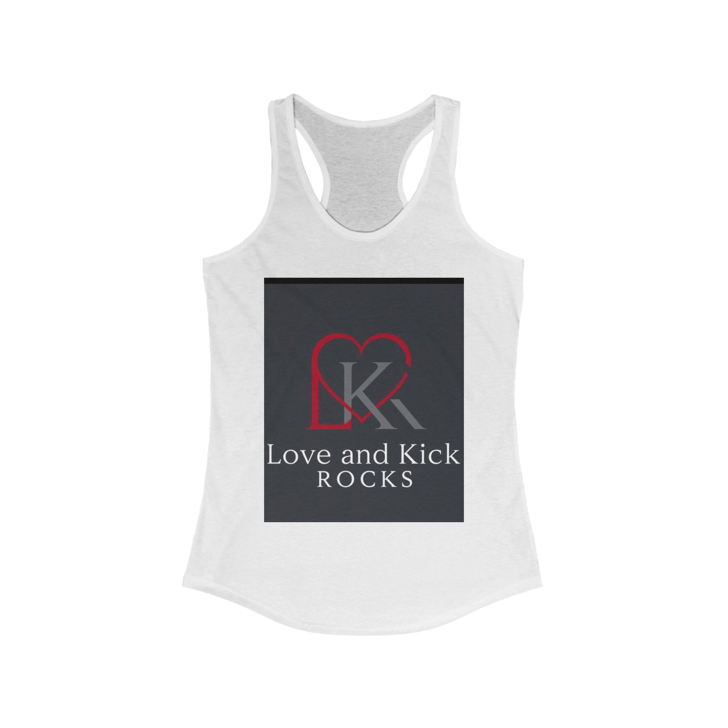 Love and Kick Rocks Racerback Tank, Women's Fitness Top, Workout Apparel, Summer Top, Casual Wear, Gift for Her