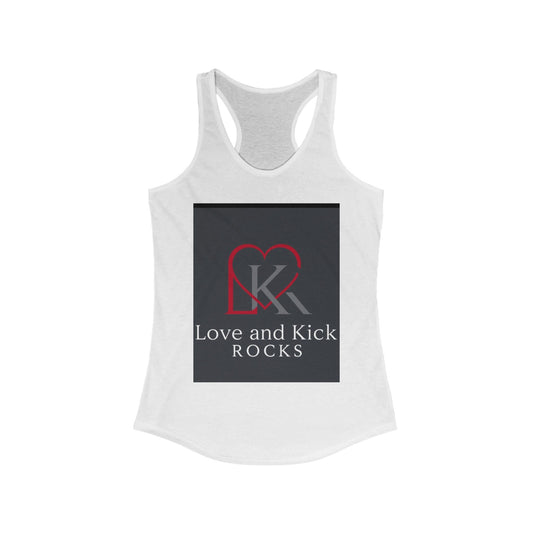 Love and Kick Rocks Racerback Tank, Women's Fitness Top, Workout Apparel, Summer Top, Casual Wear, Gift for Her