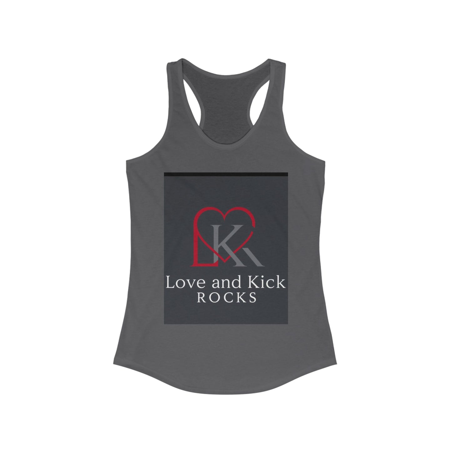 Love and Kick Rocks Racerback Tank, Women's Fitness Top, Workout Apparel, Summer Top, Casual Wear, Gift for Her