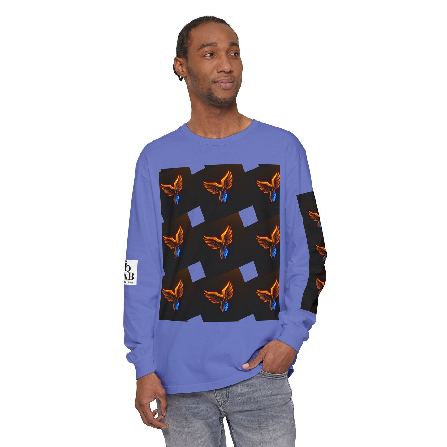 Vibrant Long Sleeve T-Shirt with Phoenix Design - Casual Wear for Bird Lovers, Gifts, Unique Fashion, Everyday Style, Unisex Apparel