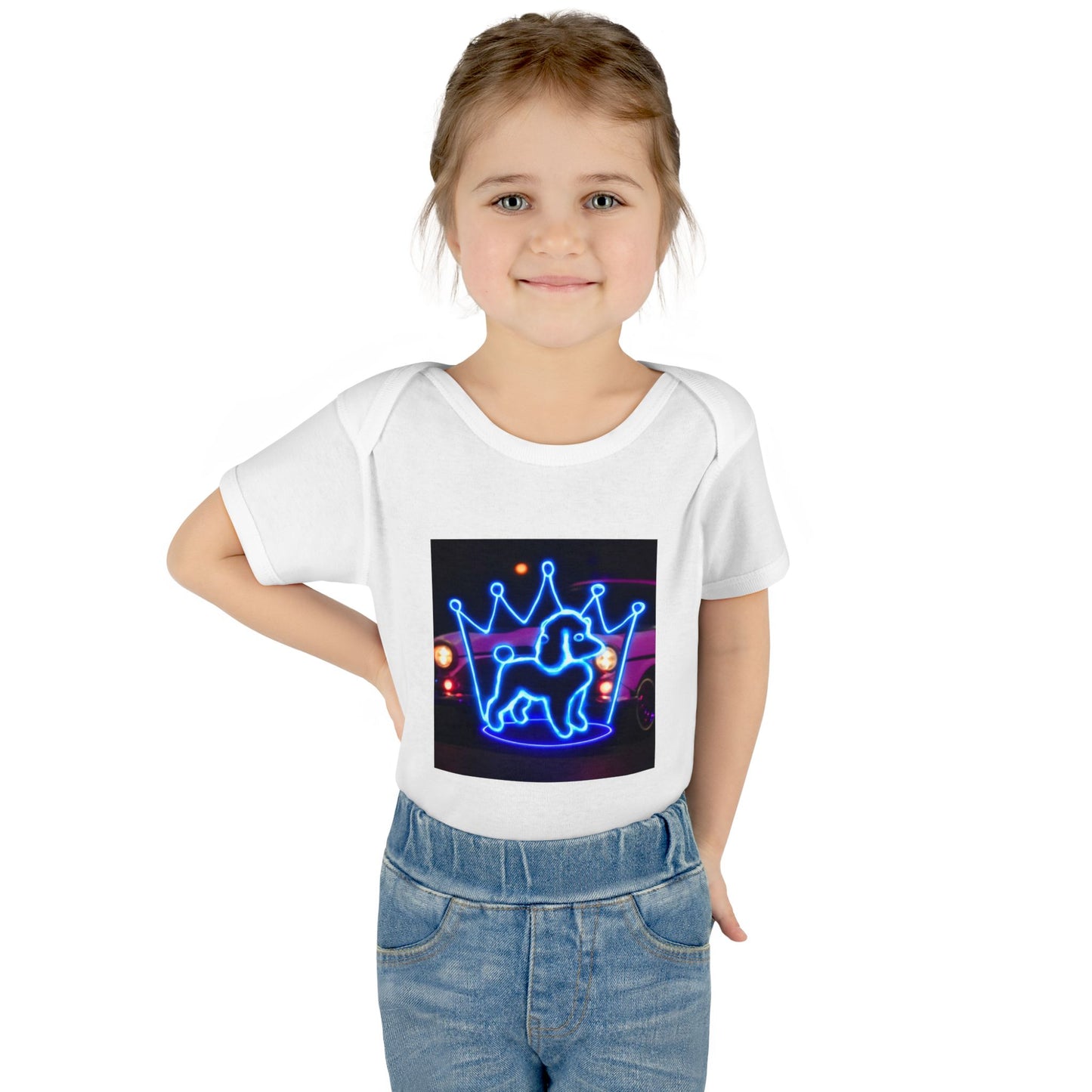 Neon Dog Crown Baby Bodysuit, Cute Infant Outfit, Baby Shower Gift, Newborn Clothes, Pet Lover Apparel, Birthday Gift for Baby