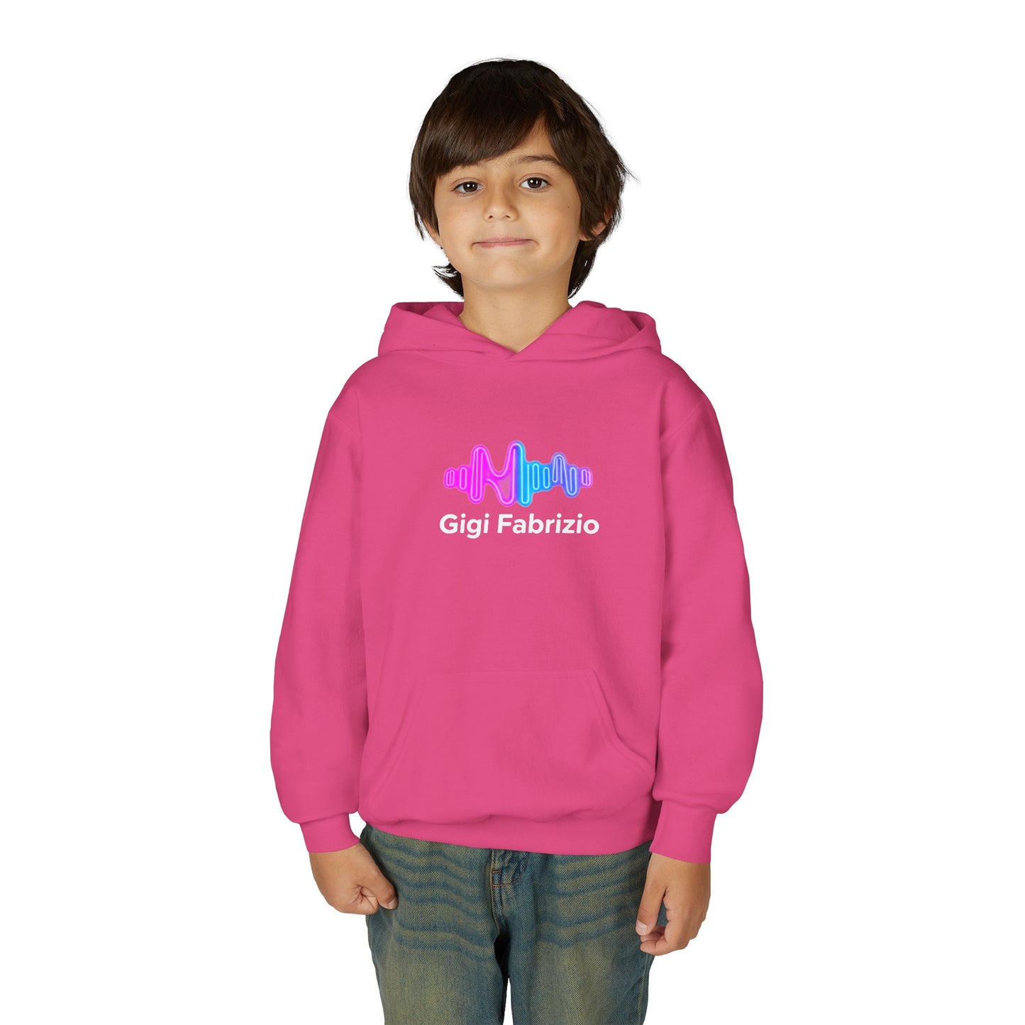 Youth Hoodie with Pastel Soundwave & FBF Back Print – Cute Music Graphic Pullover