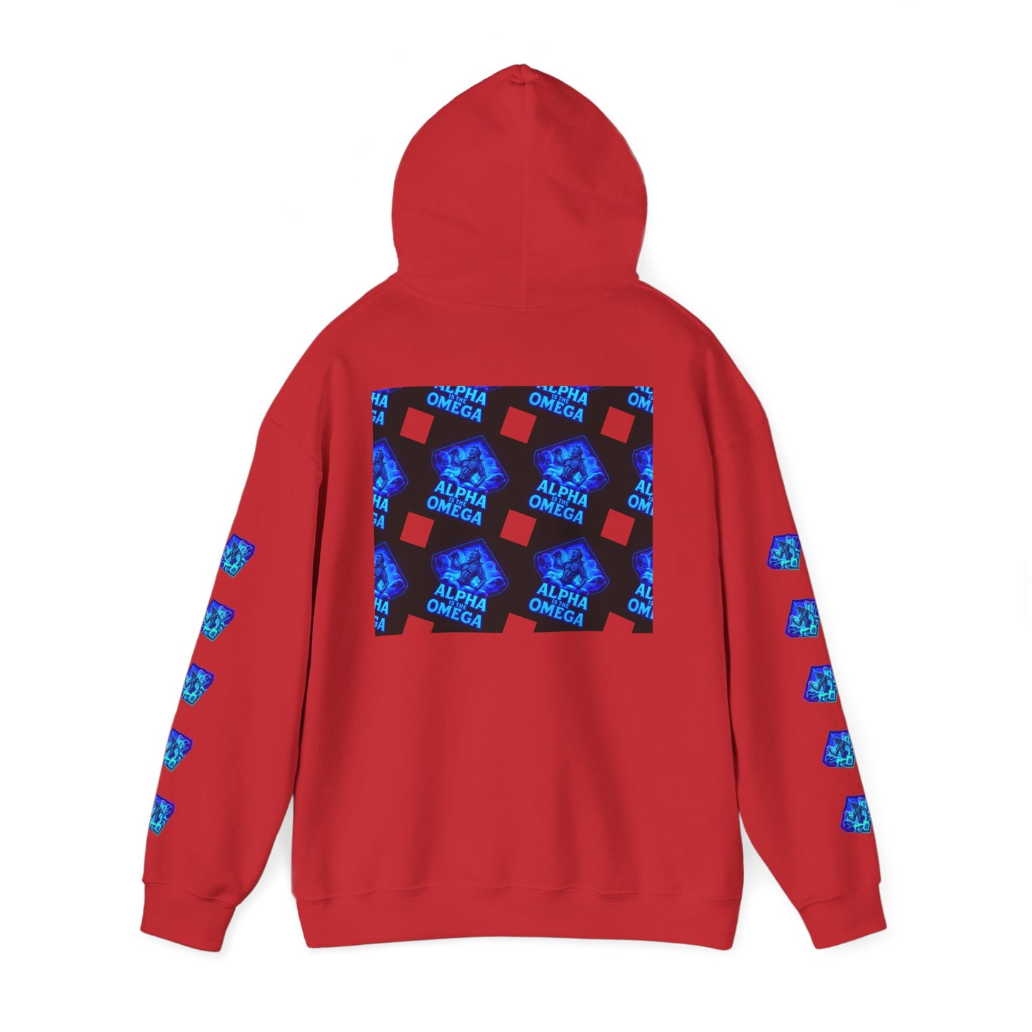 Alpha is the Omega Graphic Hoodie — Blue Retro Logo Pullover