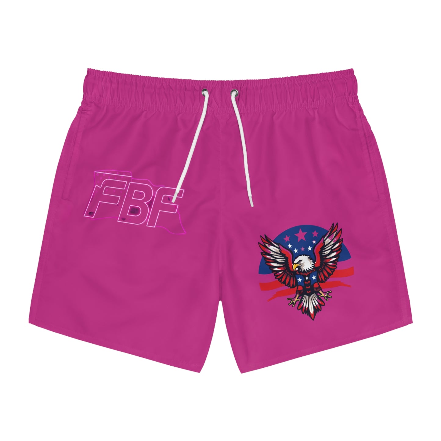 Vibrant Eagle Graphic Swim Trunks, Stylish Beachwear, Summer Swimwear, Men's Swim Shorts, Patriotic Pool Party, 4th of July Gear