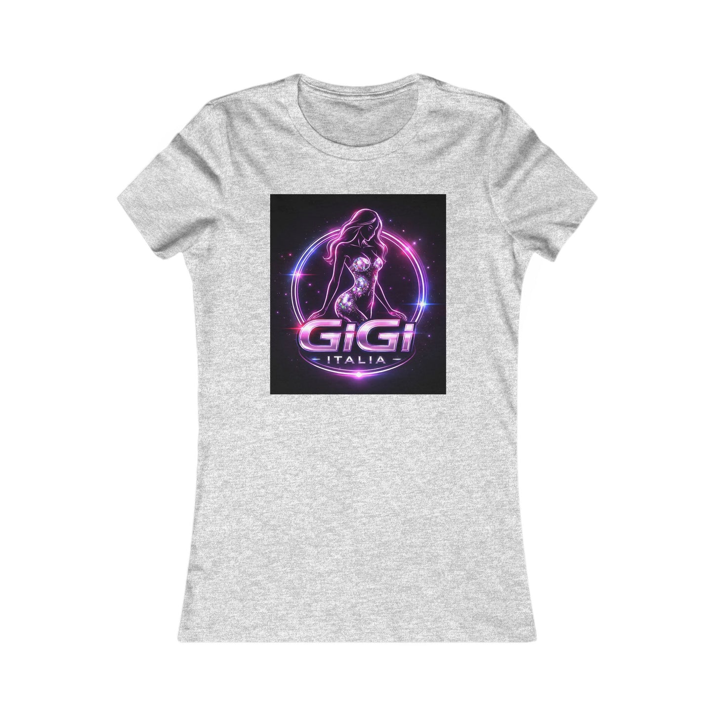 Women's Tee — 'GiGi Italia' Neon Silhouette Graphic Shirt