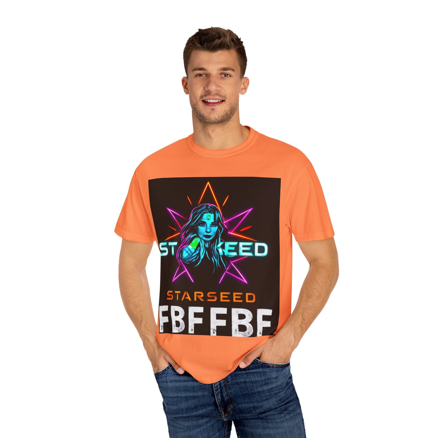 Neon Graphic T-Shirt - Starseed FBF Tee, Unisex Fashion, Cool Gift, Festival Wear, Retro Style, Casual Streetwear