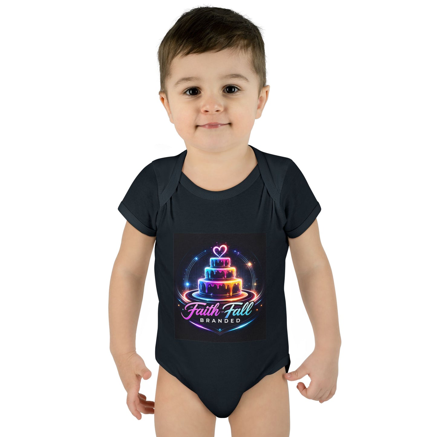 Infant Bodysuit — Neon Cake 'Faith, Fall, Brander' Baby Onesie