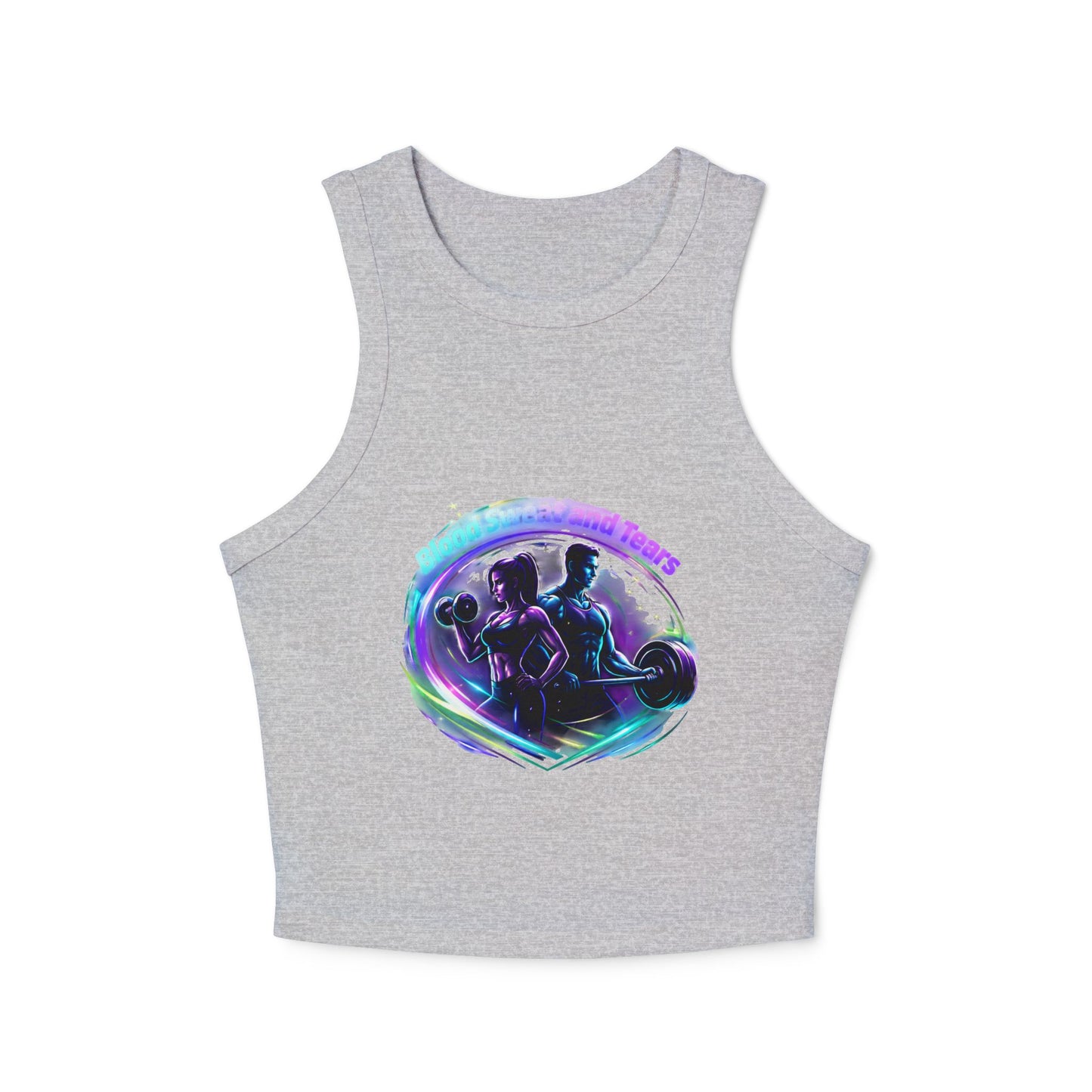 Fitness Racer Tank Top — 'FBF' Weightlifting Graphic Women's Micro Rib Tank