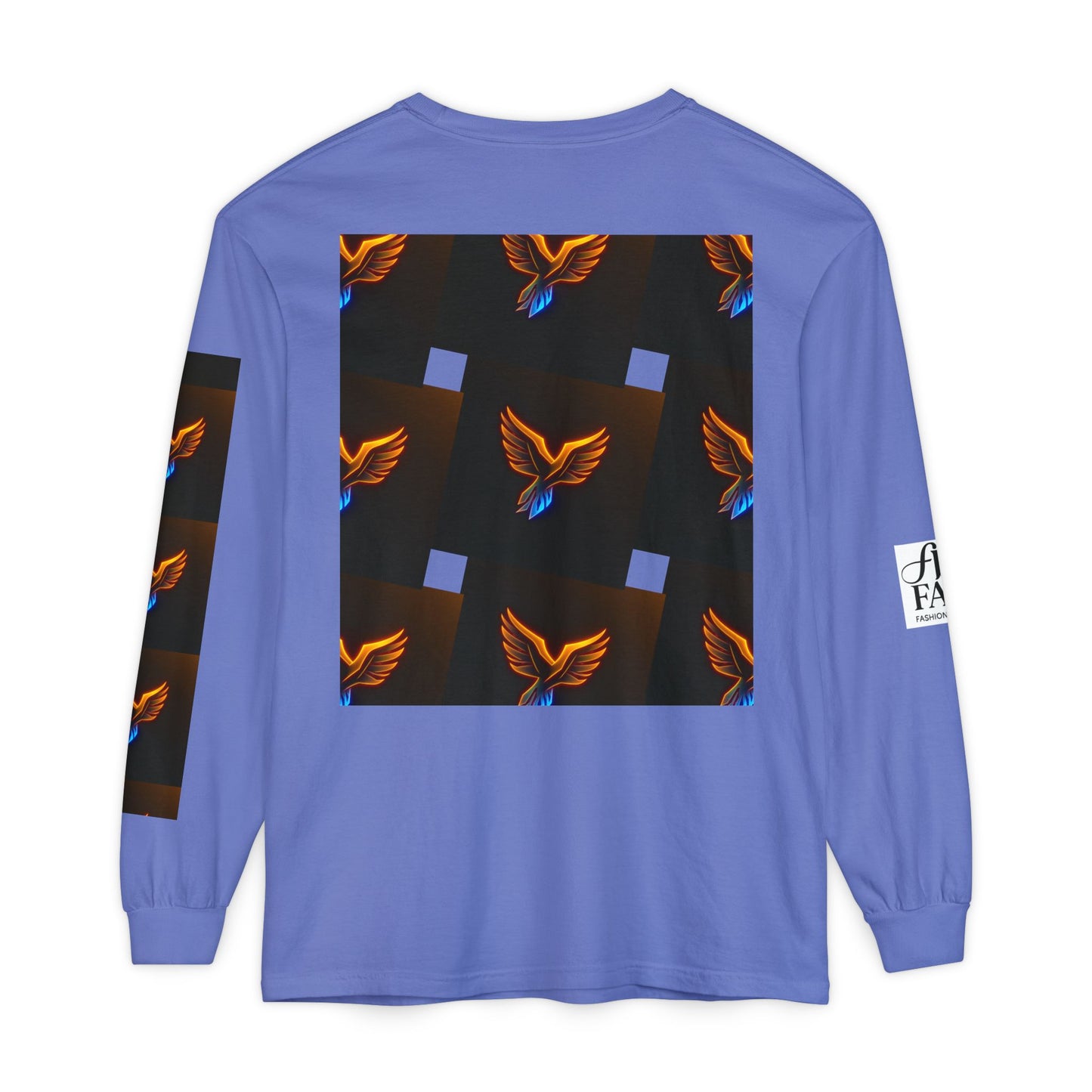 Vibrant Long Sleeve T-Shirt with Phoenix Design - Casual Wear for Bird Lovers, Gifts, Unique Fashion, Everyday Style, Unisex Apparel