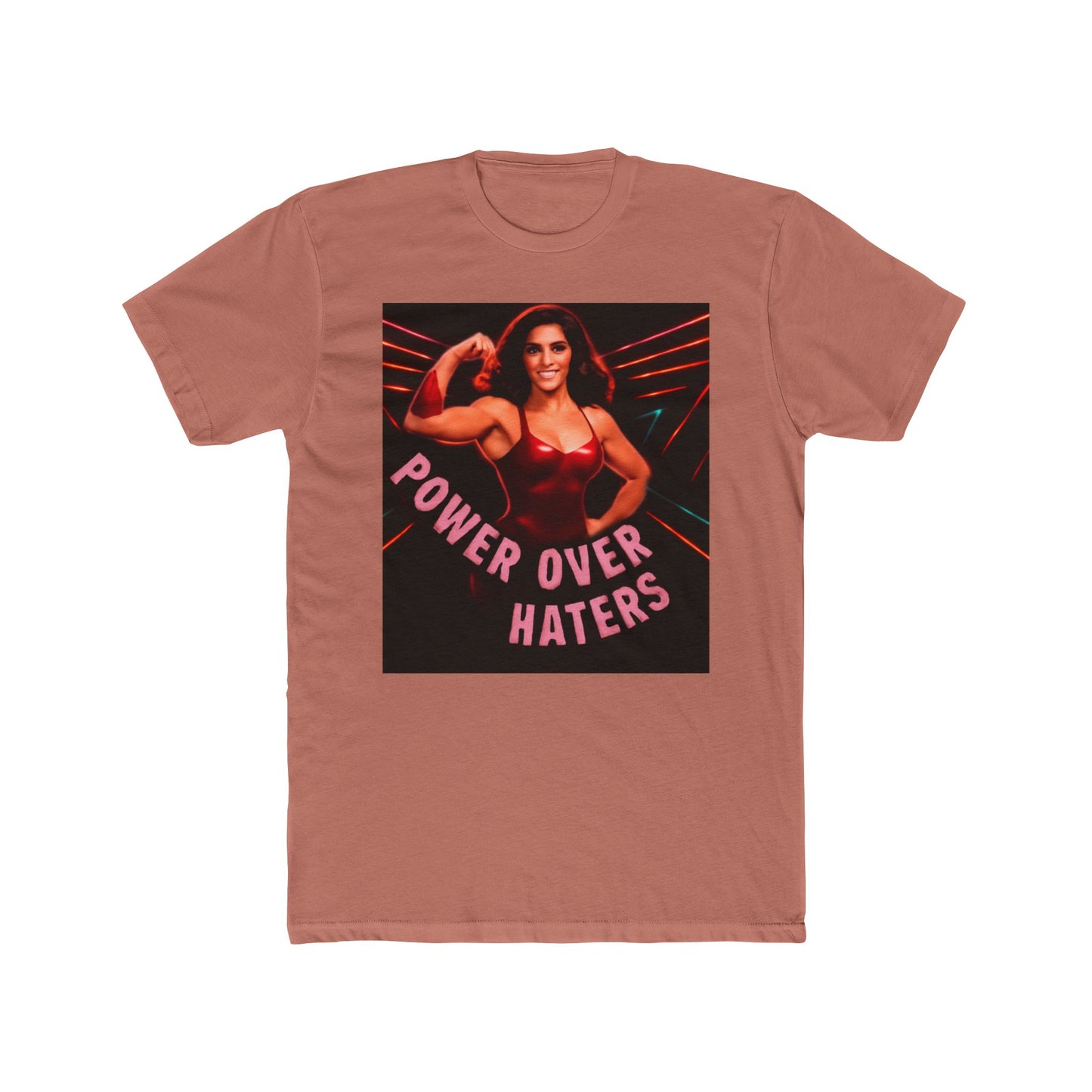 Power Over Haters Muscle Woman Graphic Tee — Feminist Empowerment T-Shirt