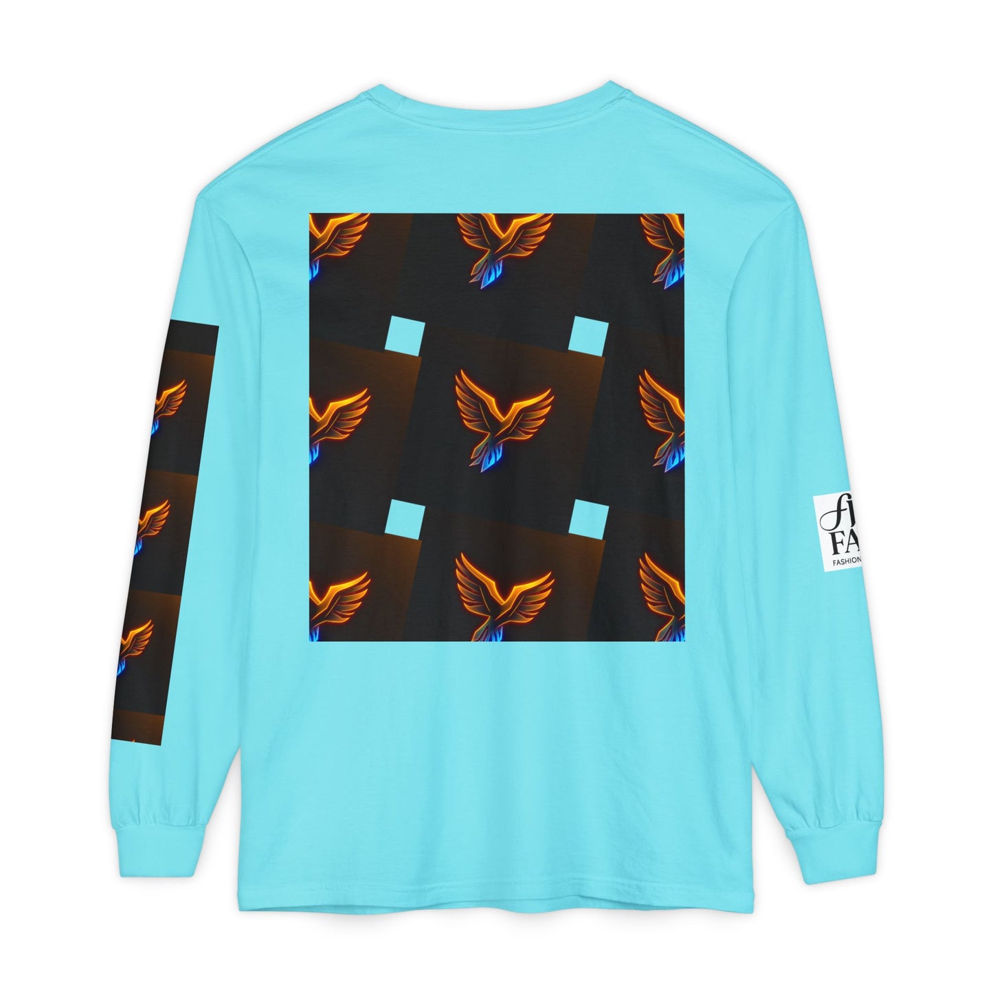Vibrant Long Sleeve T-Shirt with Phoenix Design - Casual Wear for Bird Lovers, Gifts, Unique Fashion, Everyday Style, Unisex Apparel