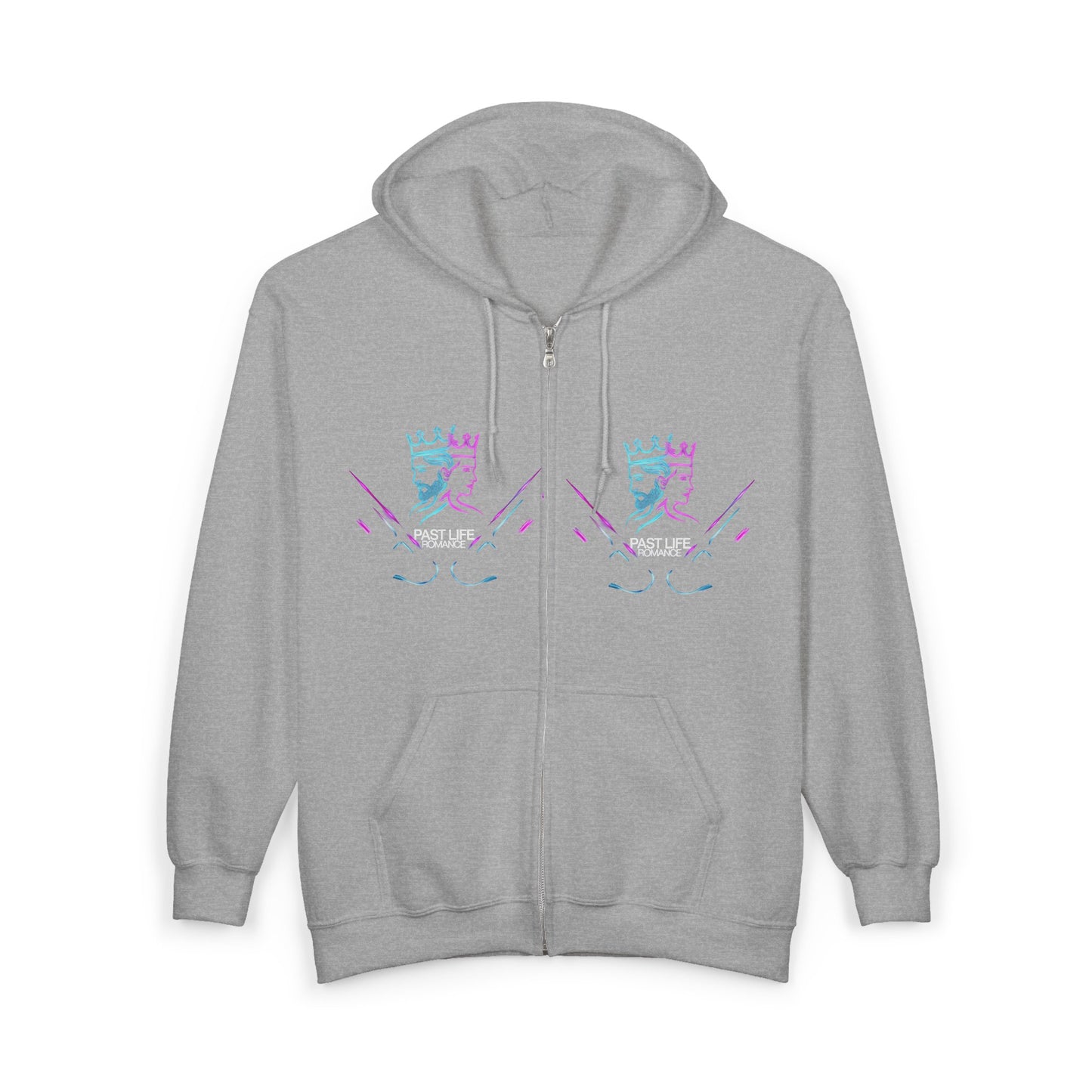 Retro Cyberpunk Zip Hoodie – Neon King Crest & PBF Logo