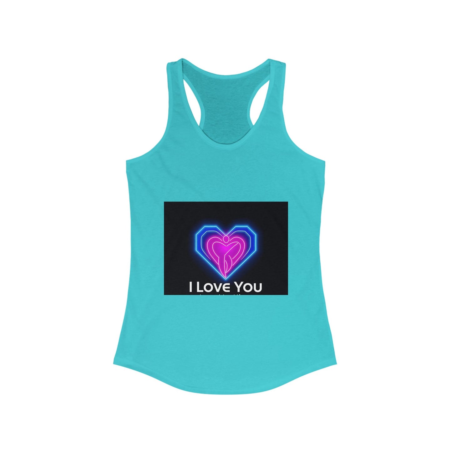 I Love You Neon Heart Racerback Tank Top