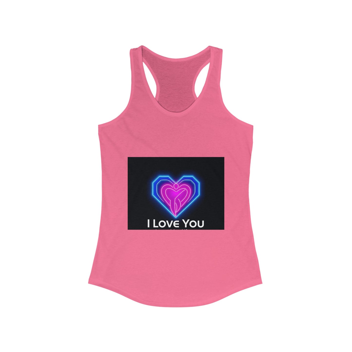 I Love You Neon Heart Racerback Tank Top