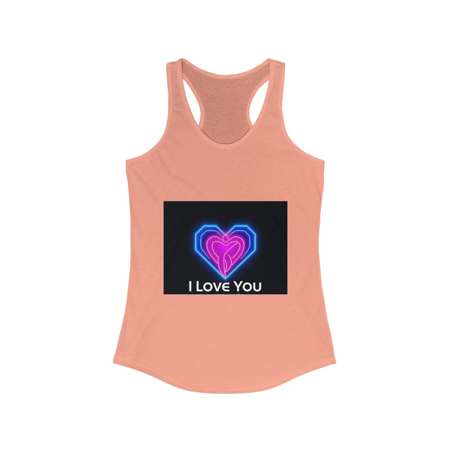 I Love You Neon Heart Racerback Tank Top