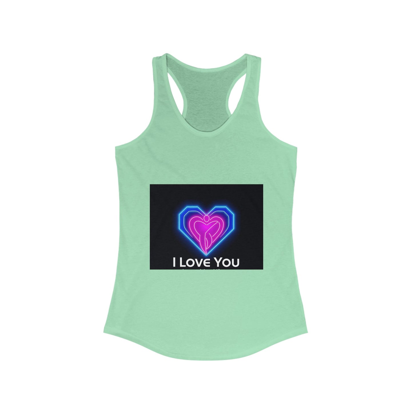 I Love You Neon Heart Racerback Tank Top