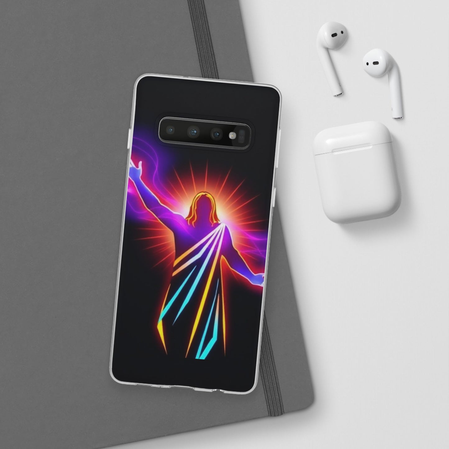 Inspirational Jesus Flexi Case - Colorful Phone Cover for Spiritual Connection