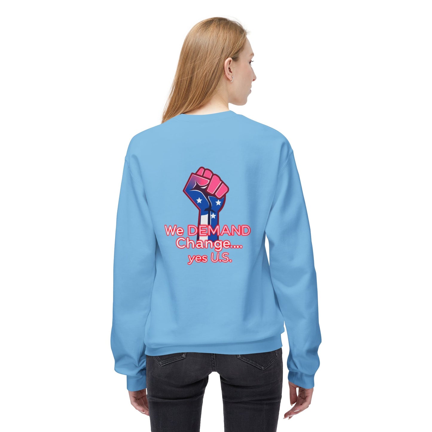 Empowered Message Crewneck Sweatshirt, Unisex Fleece, Activism Sweatshirt, Political Apparel, Comfortable Streetwear