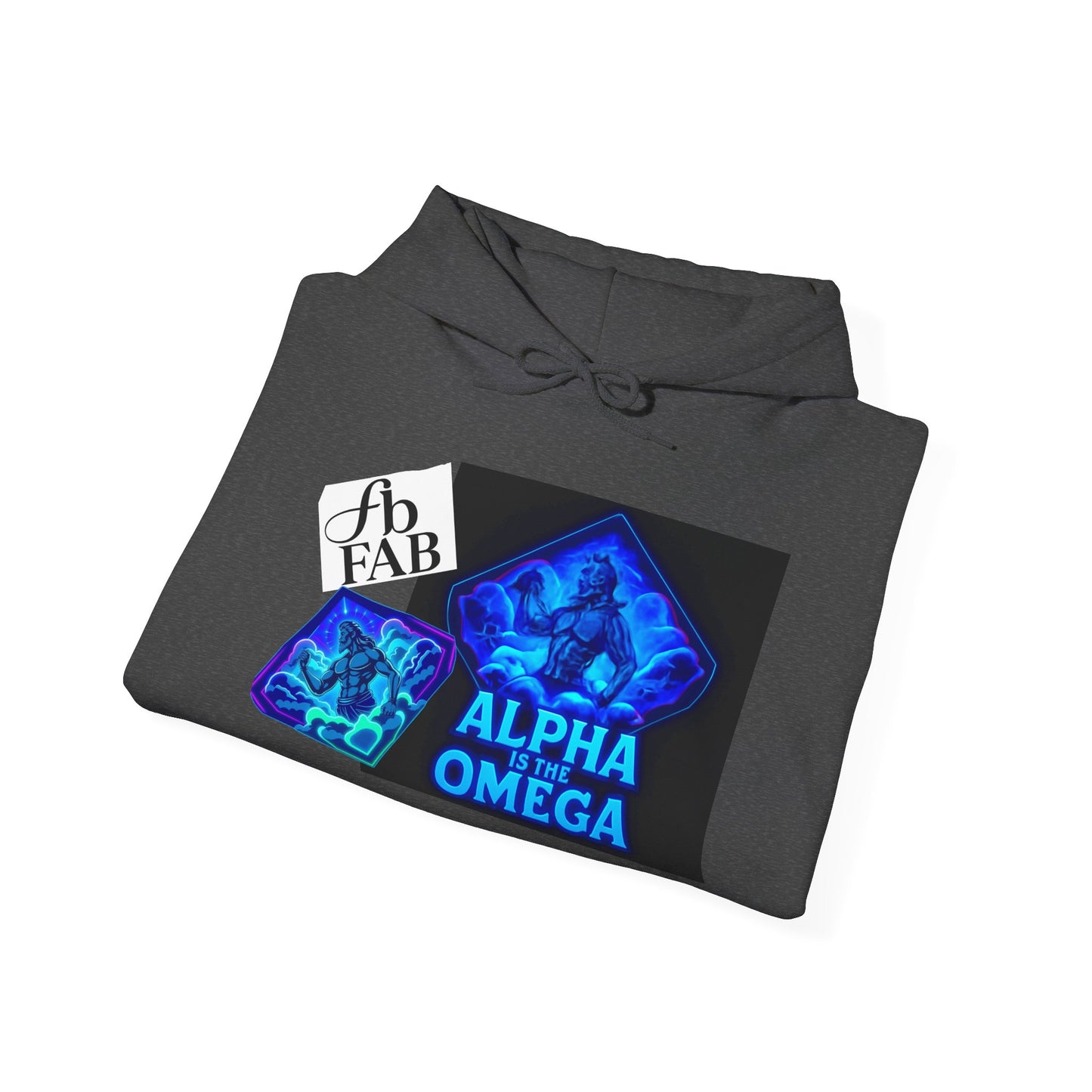 Alpha is the Omega Graphic Hoodie — Blue Retro Logo Pullover