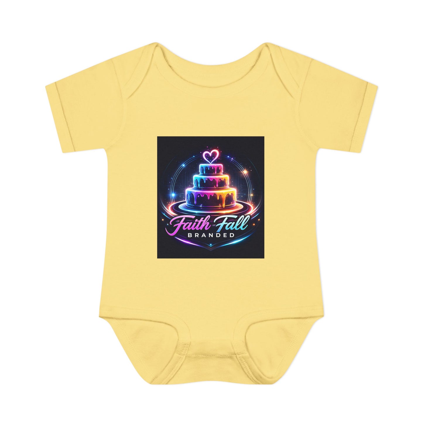 Infant Bodysuit — Neon Cake 'Faith, Fall, Brander' Baby Onesie