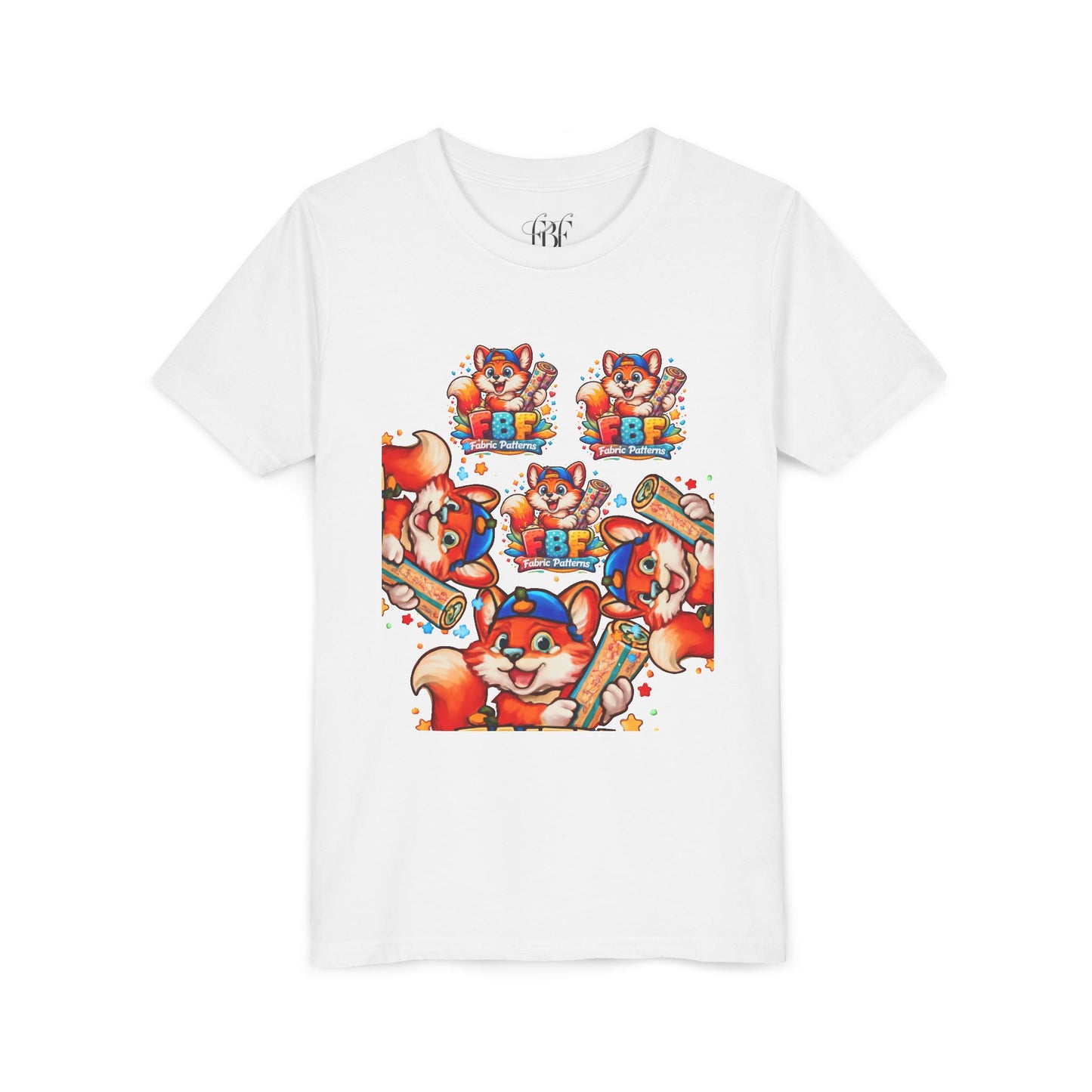 Youth Tee — Colorful Cartoon Fox 'FBF' Logo Kids Shirt