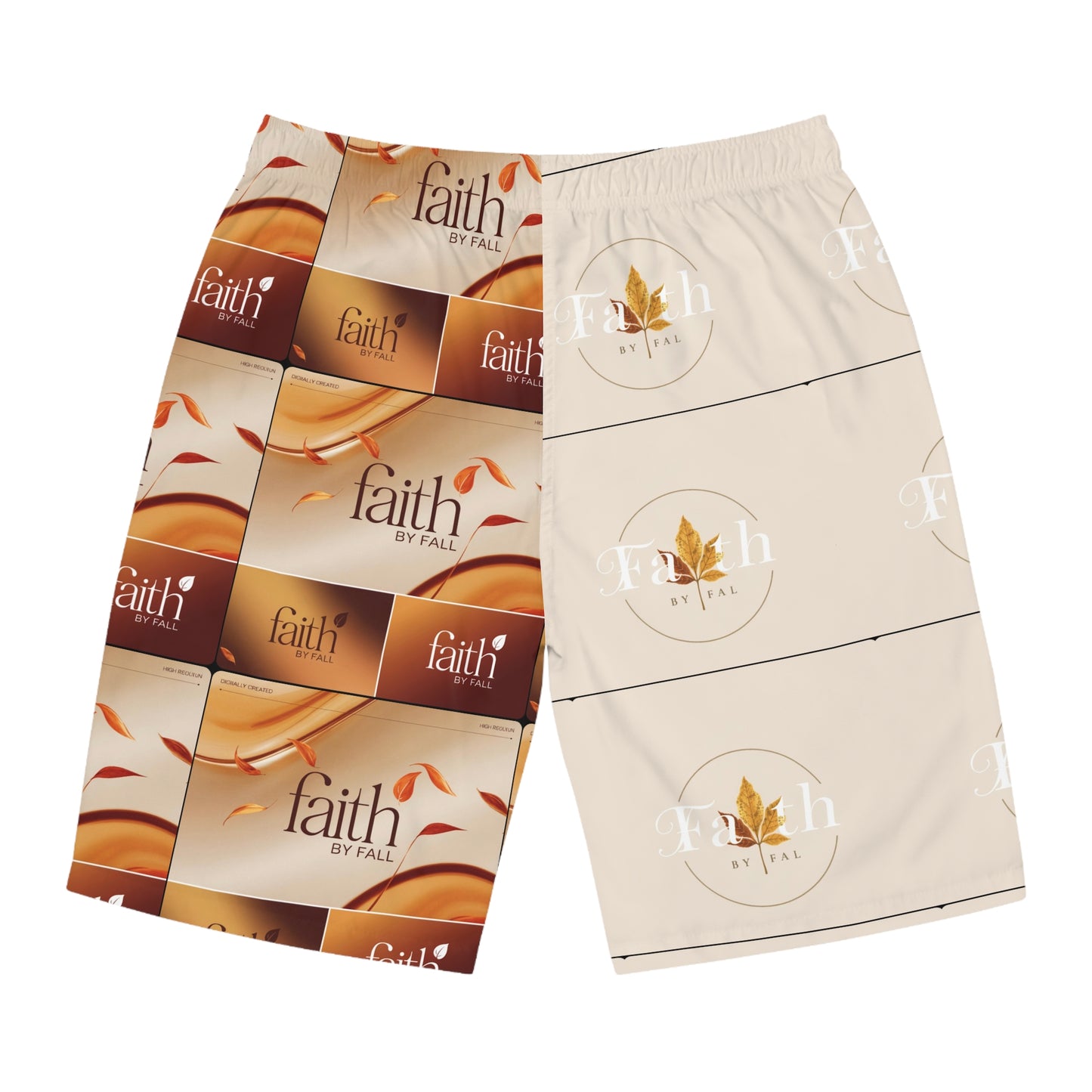 Faith by Fall Men's Board Shorts - Relaxed Beachwear, Summer Style, Gift for Him, Spiritual Vibe, Swimwear, Casual Comfort