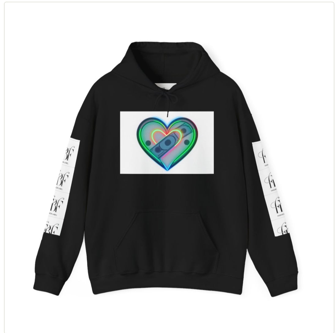 Unisex Heavy Blend™ Hooded Sweatshirt - 'Love of money' Graphic Design, Trendy Streetwear fo