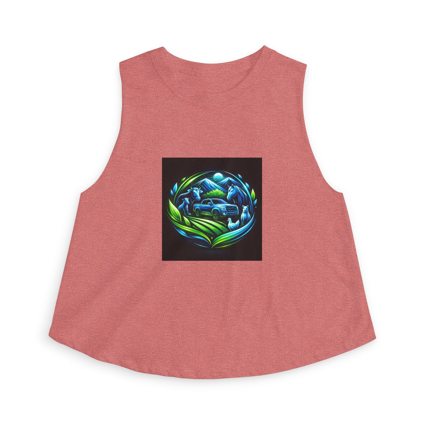 Crop Top — Blue Green Ocean Turtle Art