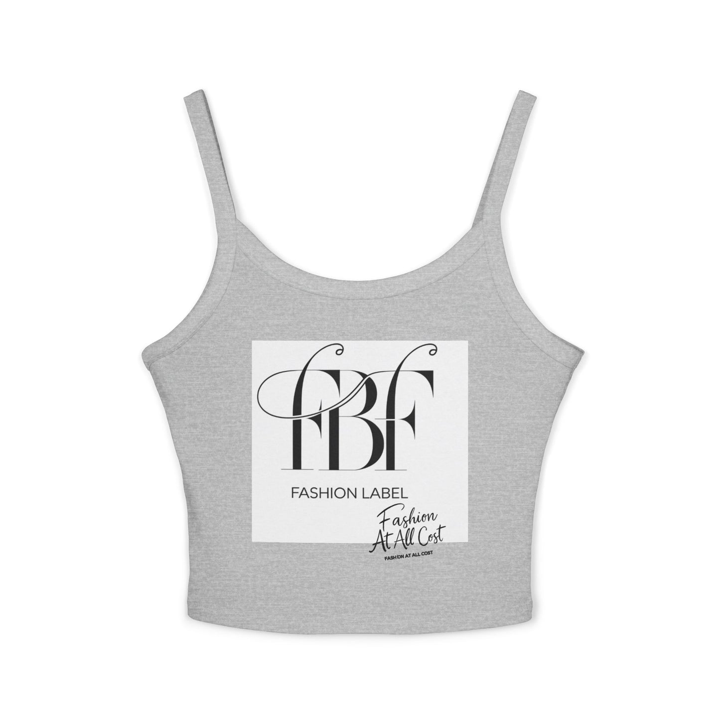 Chic Spaghetti Strap Tank Top - Fashion Label Graphic