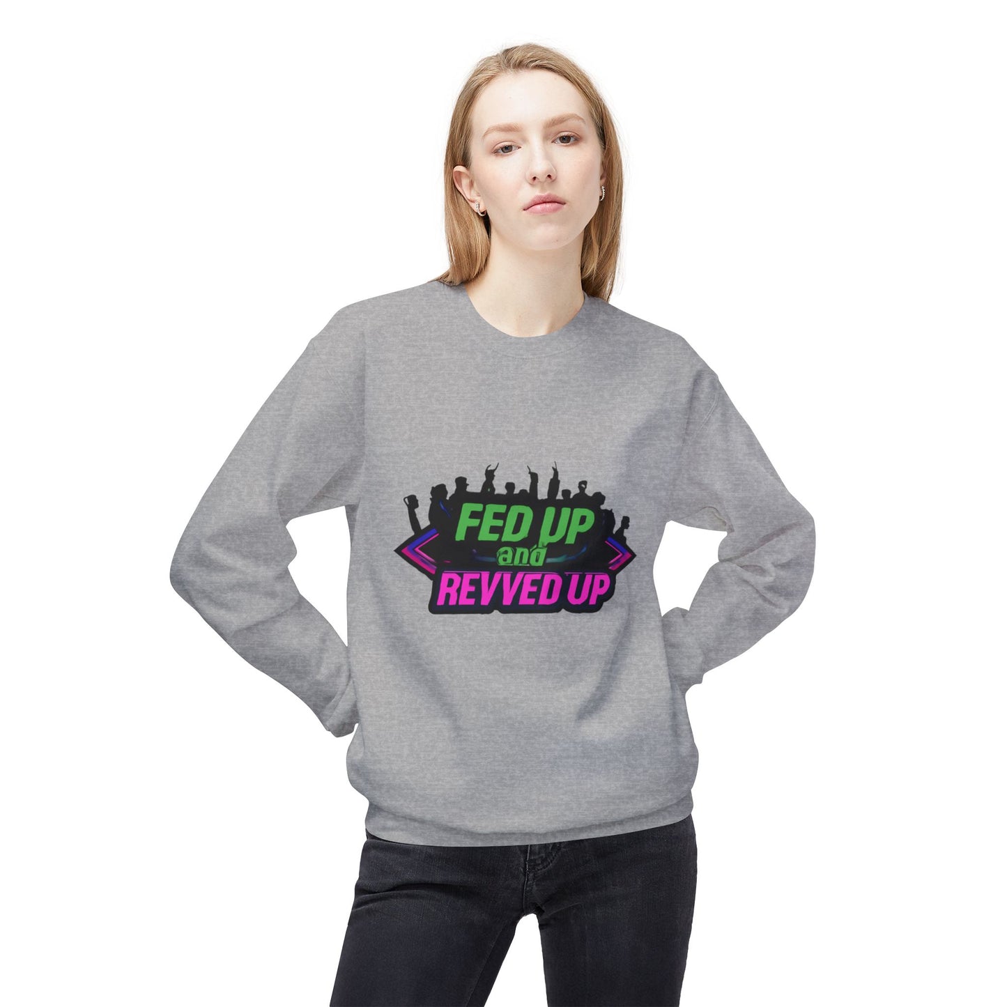Empowered Message Crewneck Sweatshirt, Unisex Fleece, Activism Sweatshirt, Political Apparel, Comfortable Streetwear