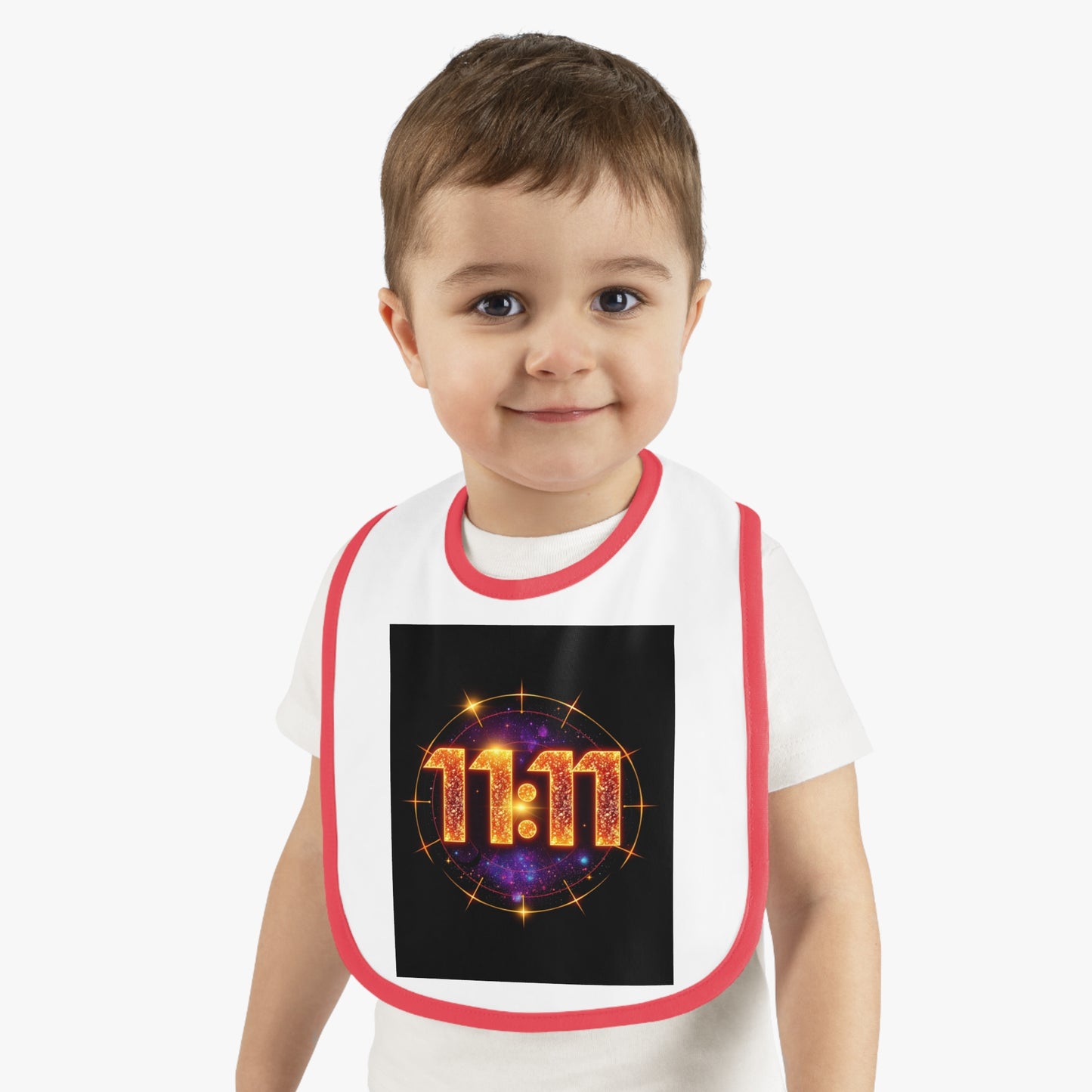 Sparkly 11:11 Baby Bib - Cute Gift for Newborns, Baby Shower, Birthday, Snacks & Meal Time