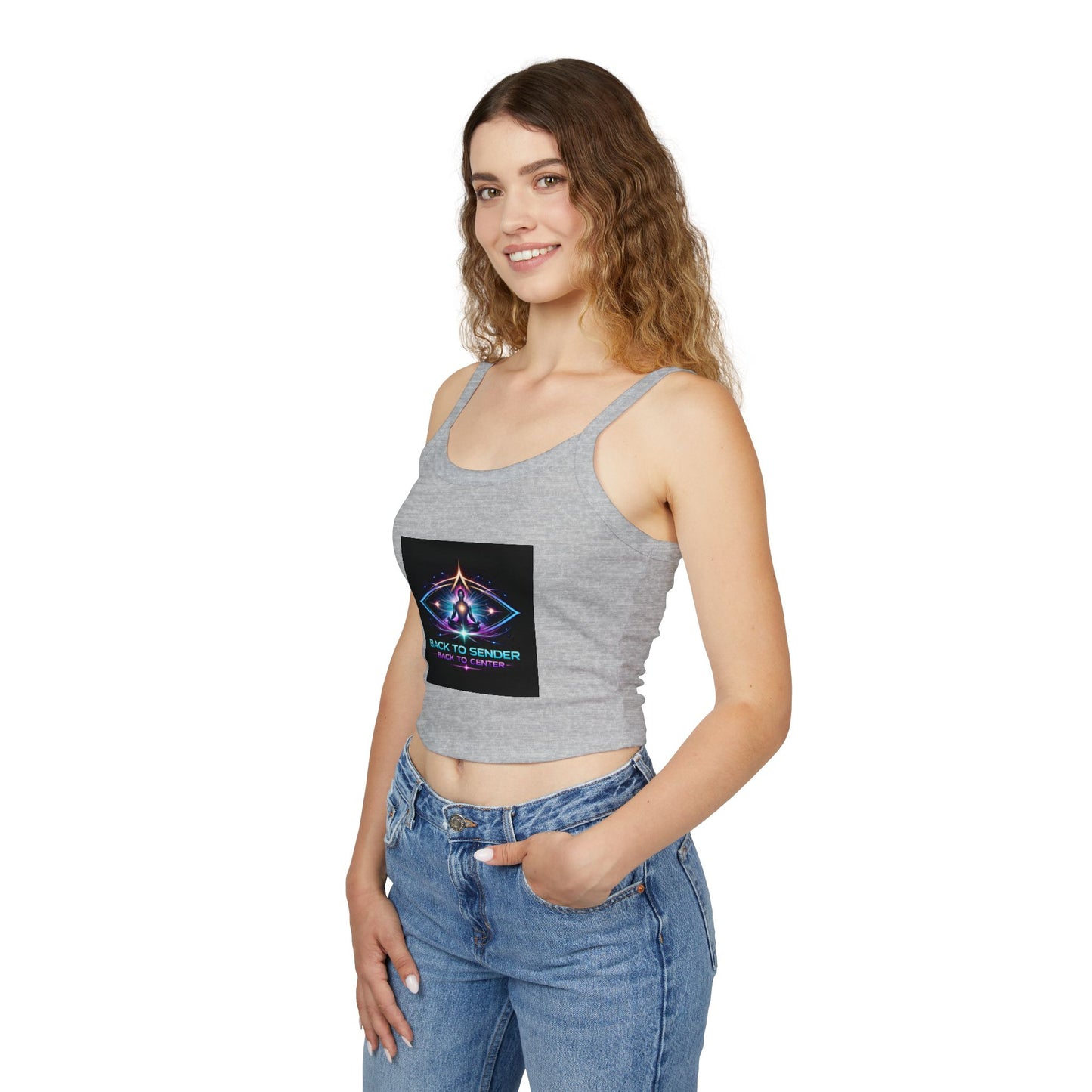 Spaghetti Tank - "Back to Sender, Back to Center" Mystic Chakra Design