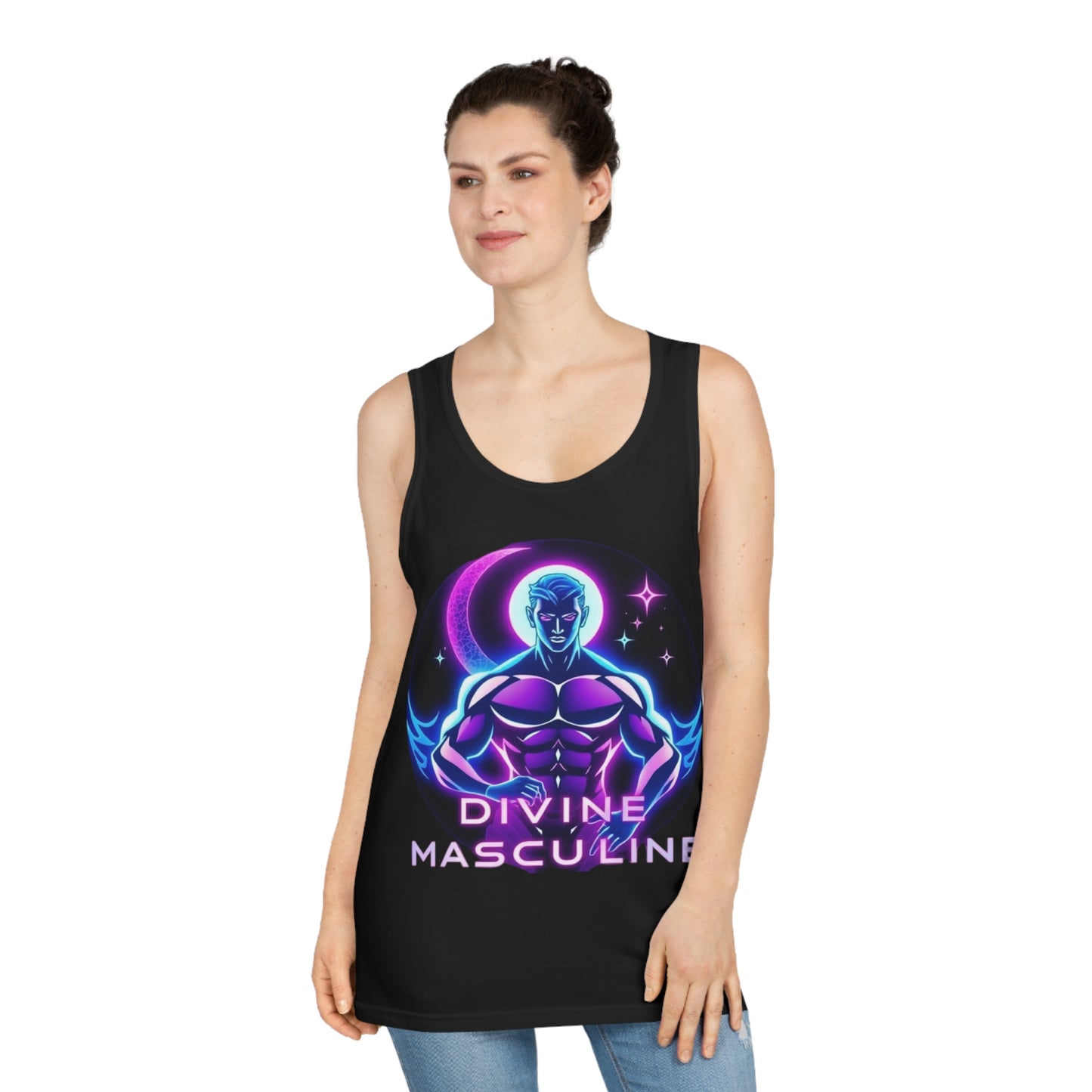 Divine Masculine Tank Top, Unisex Softstyle Tank for Spiritual Men, LGBTQ+ Pride, Fitness Apparel, Summer Wear, Gift for Him