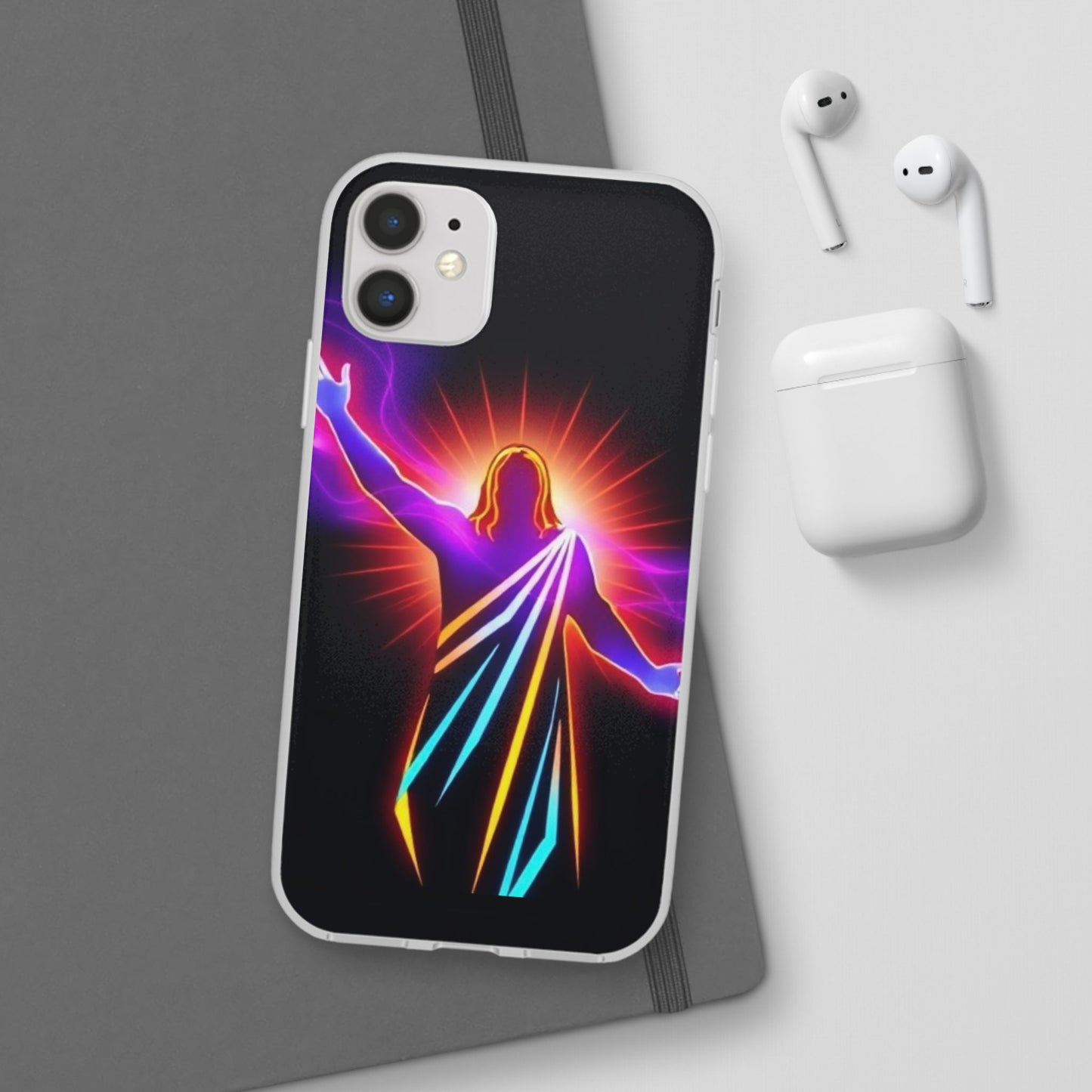 Inspirational Jesus Flexi Case - Colorful Phone Cover for Spiritual Connection
