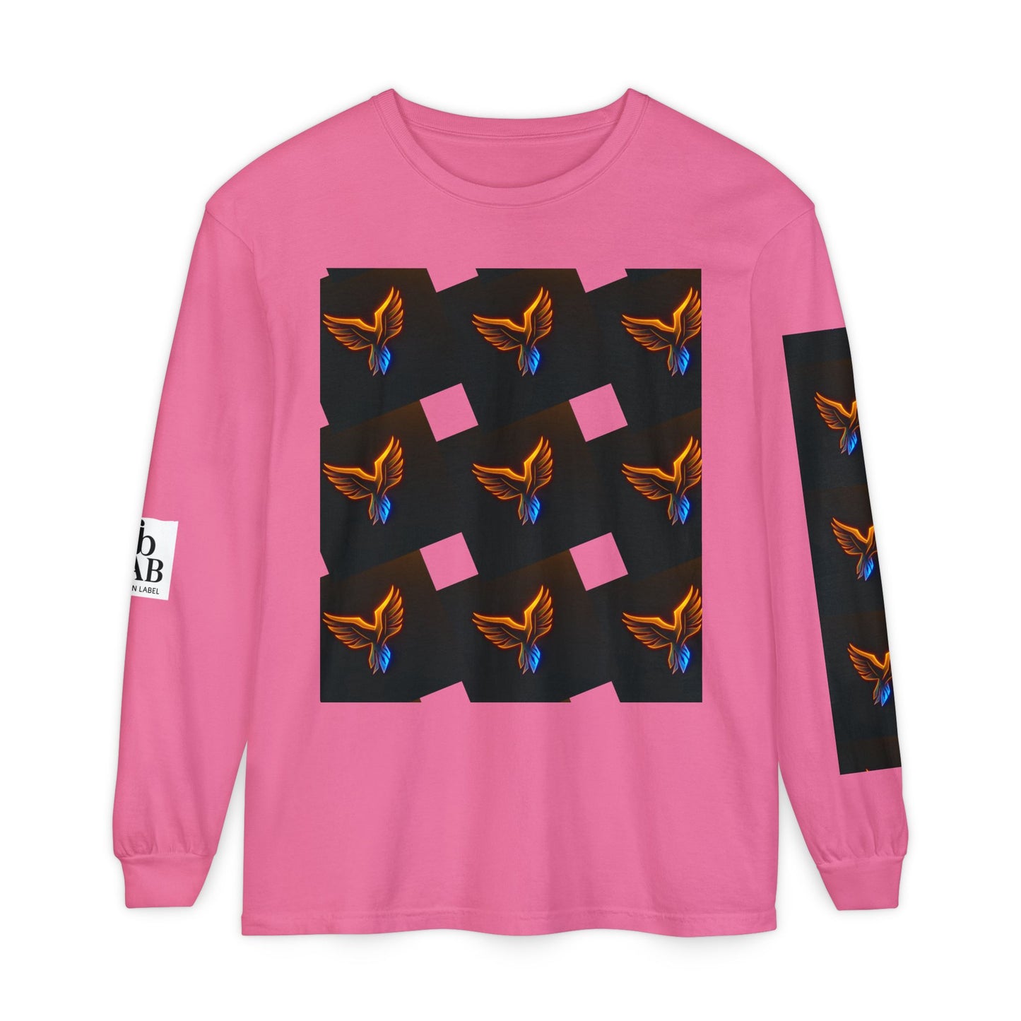 Vibrant Long Sleeve T-Shirt with Phoenix Design - Casual Wear for Bird Lovers, Gifts, Unique Fashion, Everyday Style, Unisex Apparel