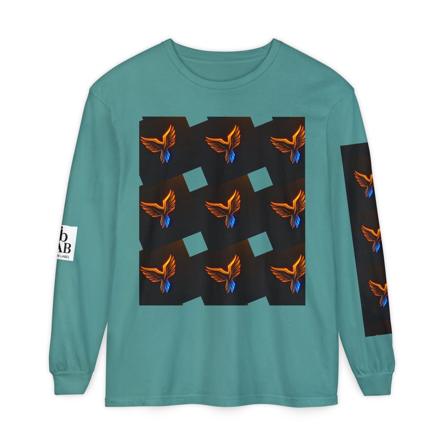 Vibrant Long Sleeve T-Shirt with Phoenix Design - Casual Wear for Bird Lovers, Gifts, Unique Fashion, Everyday Style, Unisex Apparel