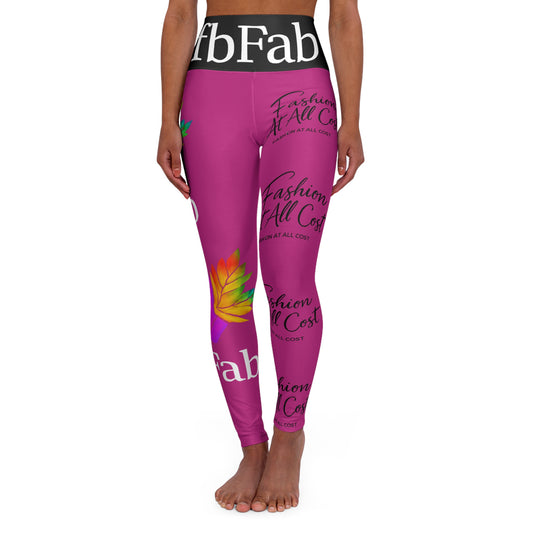 High-Waisted Yoga Leggings — Fashion At All Costs Floral Logo Print