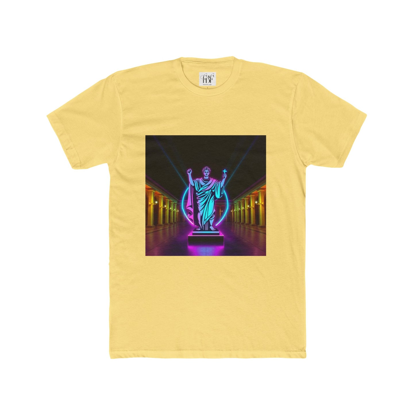 Neon Roman Statue T‑Shirt — Retro Futuristic Vaporwave Tee