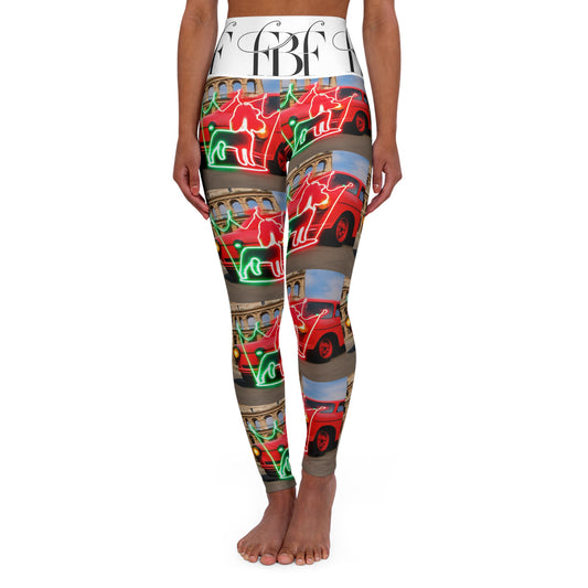 Neon Carousel High Waisted Yoga Leggings, Fitness Apparel, Workout Leggings, Yoga Pants, Activewear, Gifts for Her
