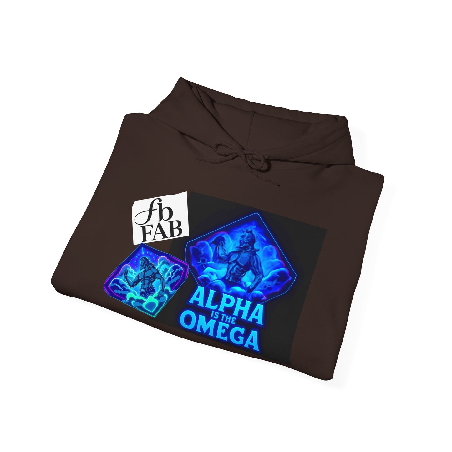 Alpha is the Omega Graphic Hoodie — Blue Retro Logo Pullover