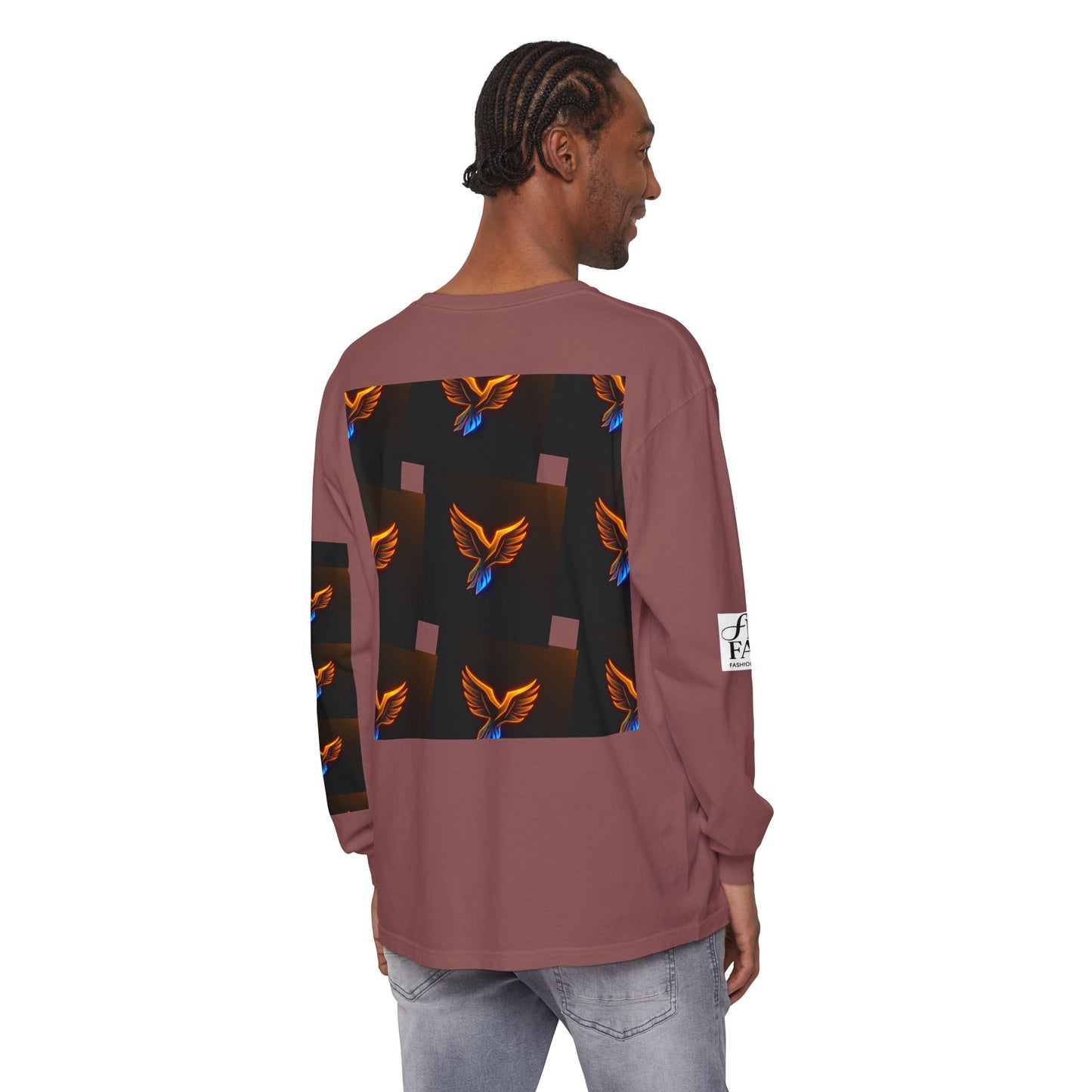 Vibrant Long Sleeve T-Shirt with Phoenix Design - Casual Wear for Bird Lovers, Gifts, Unique Fashion, Everyday Style, Unisex Apparel
