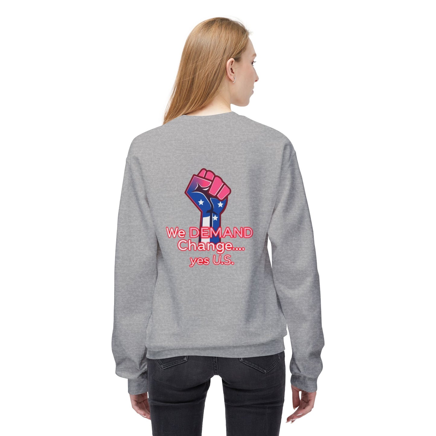 Empowered Message Crewneck Sweatshirt, Unisex Fleece, Activism Sweatshirt, Political Apparel, Comfortable Streetwear