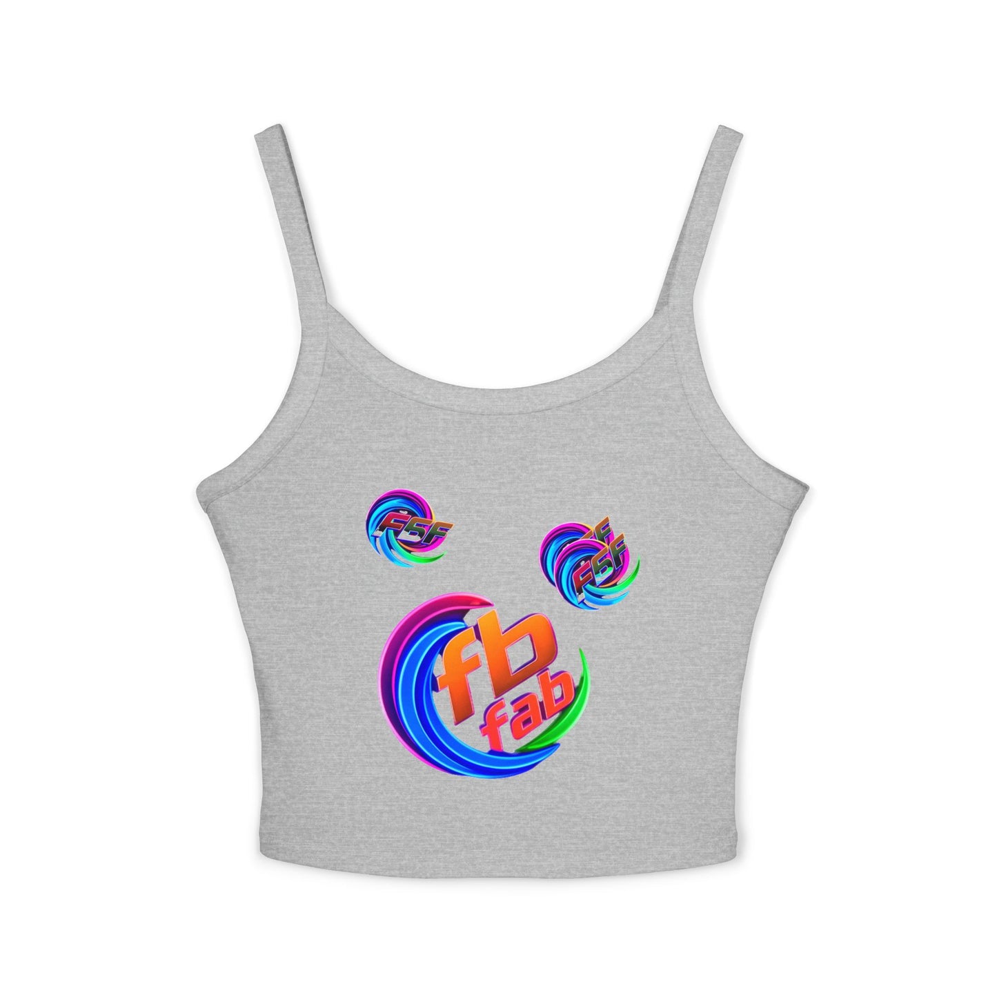 Women's Crop Tank Top — Colorful 'fb fab' Retro Swirl Graphic