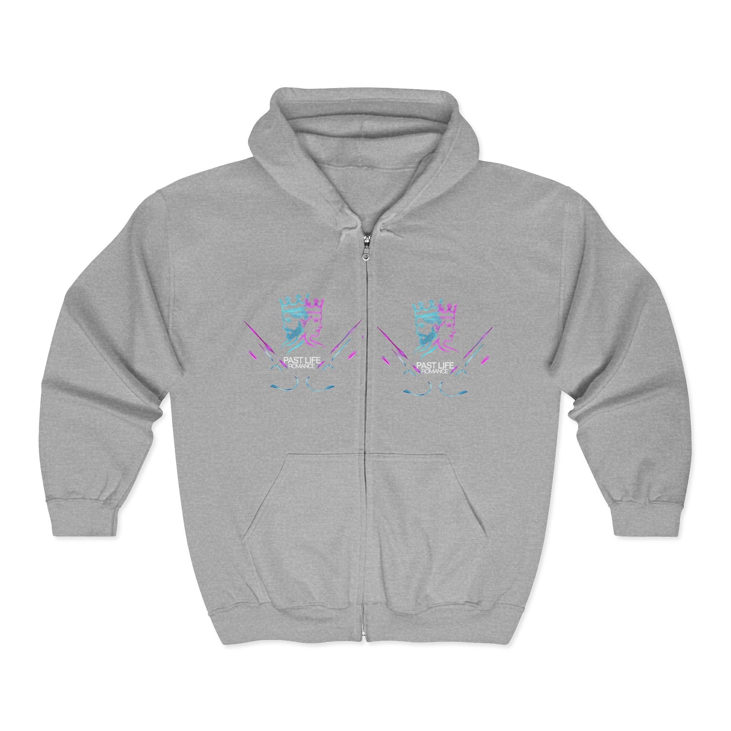 Retro Cyberpunk Zip Hoodie – Neon King Crest & PBF Logo