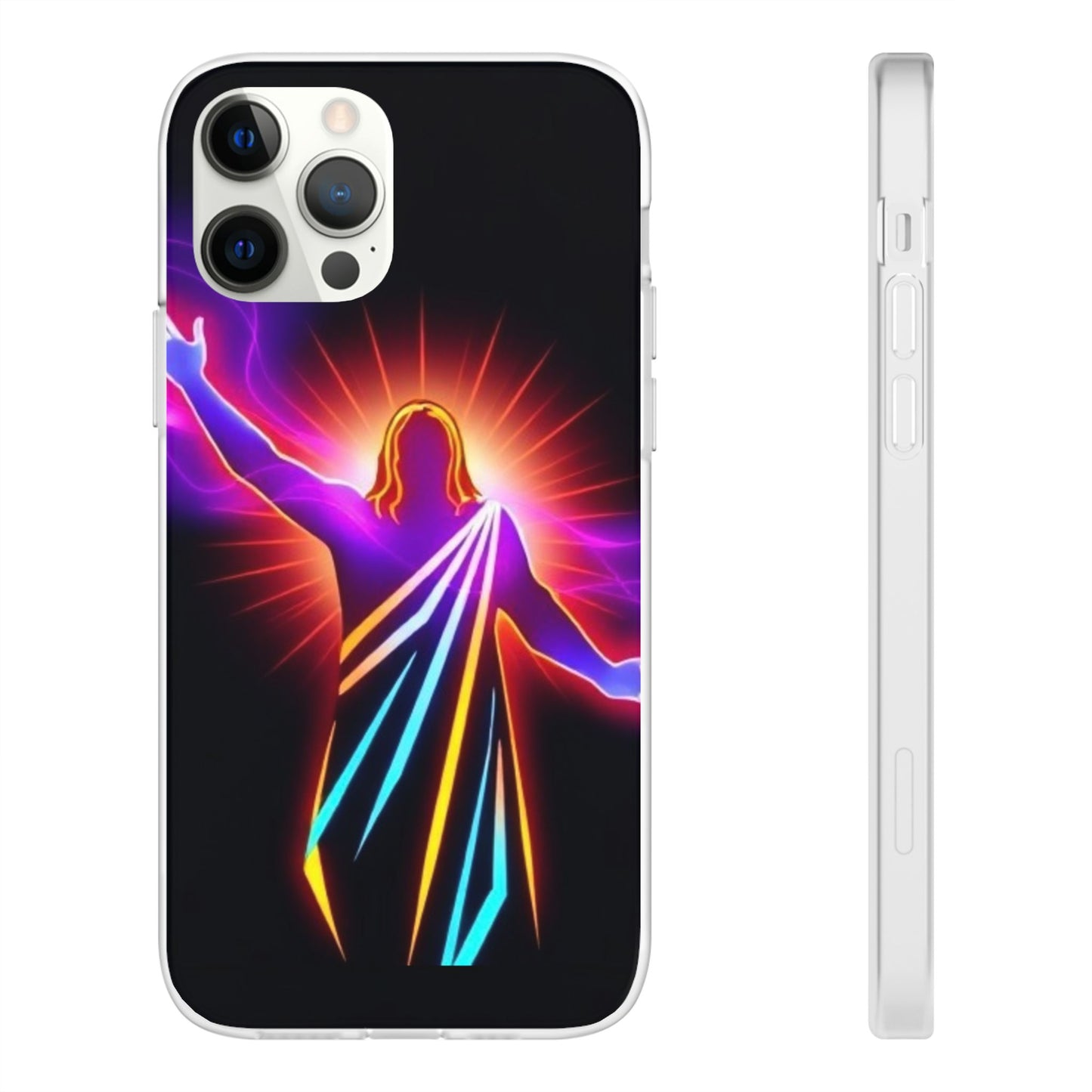 Inspirational Jesus Flexi Case - Colorful Phone Cover for Spiritual Connection
