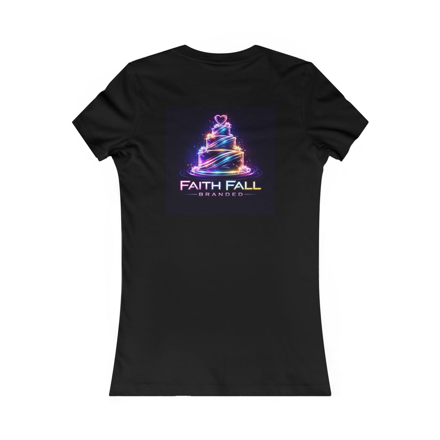 Faith Fall Women's Tee — Neon Holiday Tree Logo